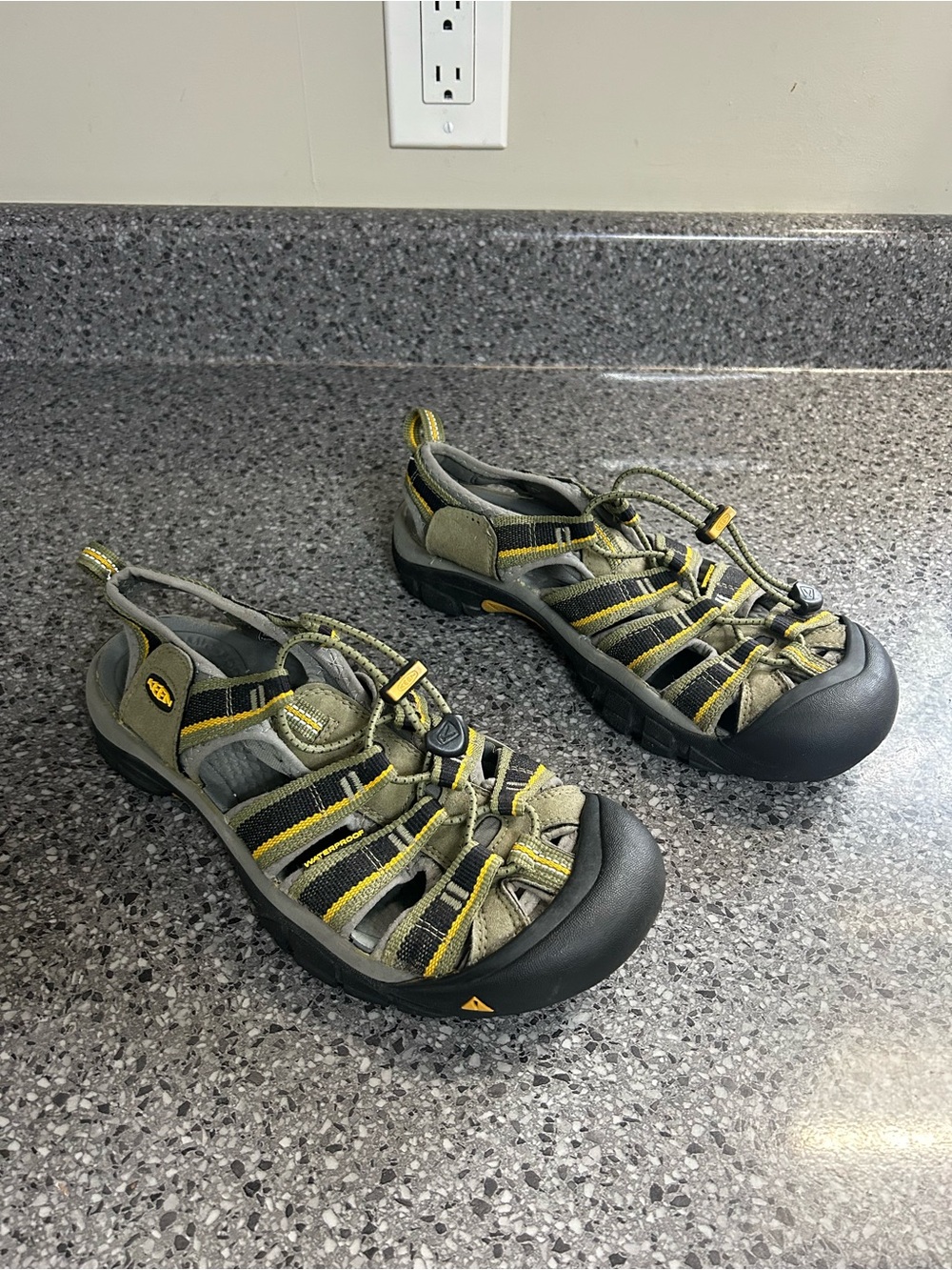 Keen Women Olive Green and Yellow Outdoor Sandals